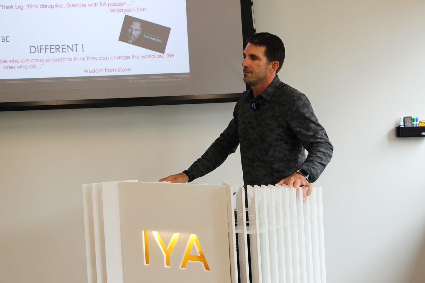 Bryan Smeltzer speaking at USC Iovine & Young Academy